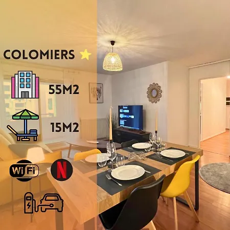 Shelter - City, Terrasse, Wifi, Netflix * 科洛米耶